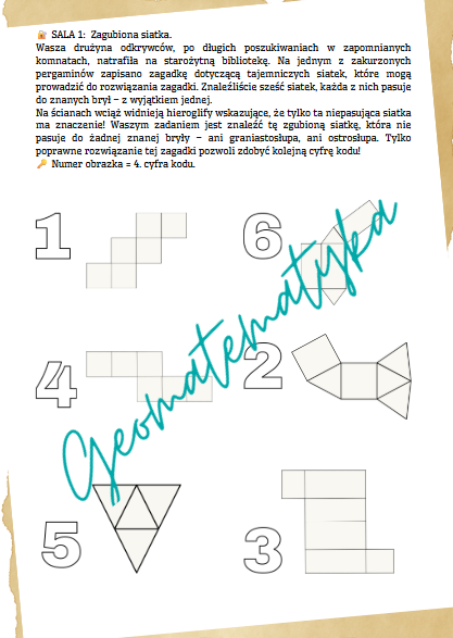 Escape Room – Misterium Brył - powtórzenie ostrosłupy i graniastosłupy klasa 8