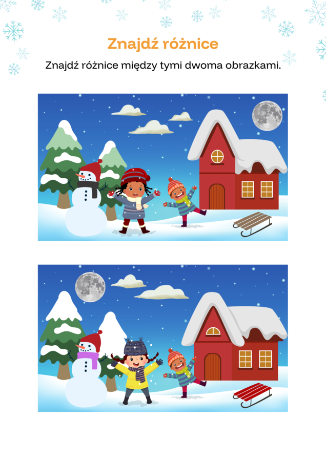 Zimowy zestaw zadań dla uczniów klas 1-3