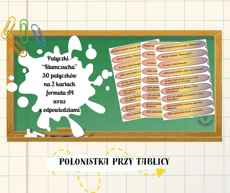 Patyczki "Kłamczucha" 30 pytań + odpowiedzi
