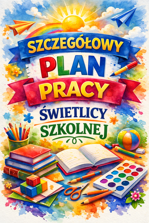 PLAN PRACY ŚWIETLICY SZKOLNEJ - komplet na cały rok (edytowalny) + plan tygodniowy do dziennika + sprawozdania