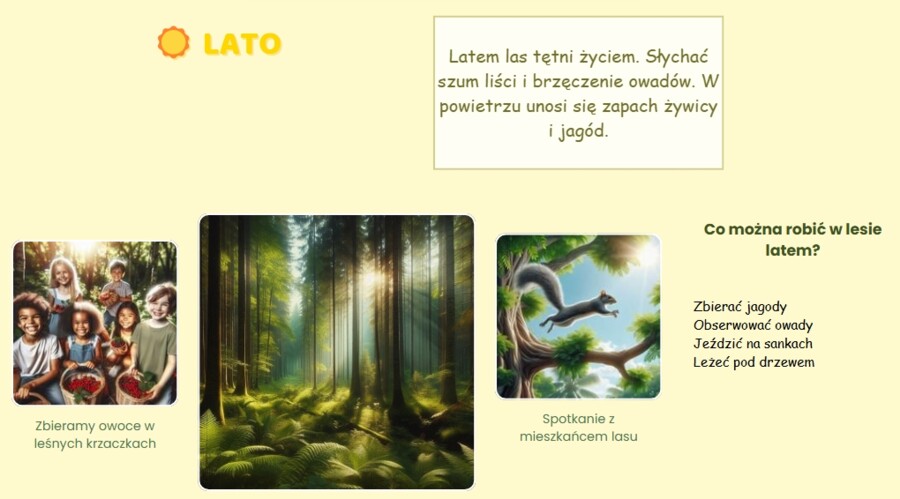 Las w 4 porach roku. Prezentacja.