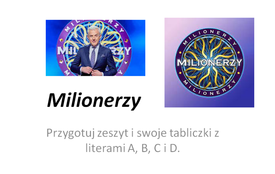 Gra Milionerzy - zadania z egzaminu ósmoklasisty z roku 2021