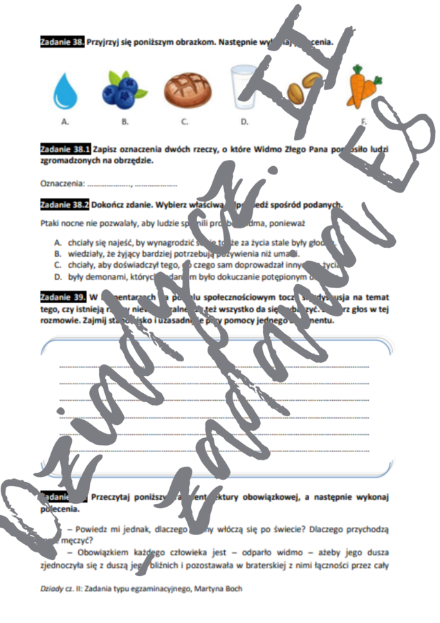 E8 „Dziady” cz. II *ZBIÓR ZADAŃ EGZAMINACYJNYCH* – wymagania 2024/2025 i 2025/2026