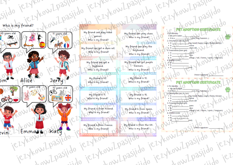 Zestaw gramatyczny czasowniki have got can to be is are am