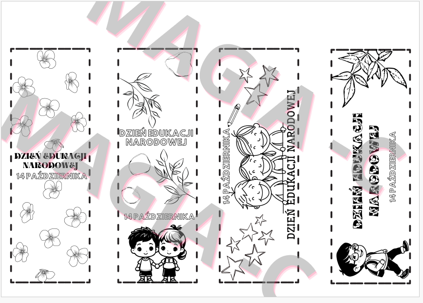 DZIEŃ EDUKACJI NARODOWEJ 14 PAŹDZIERNIKA ZAKŁADKI + LABIRYNTY