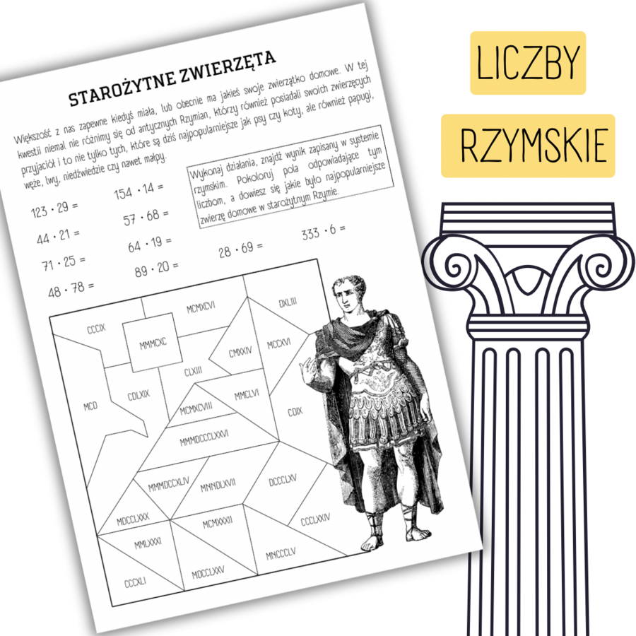 LICZBY RZYMSKIE - kolorowanka.