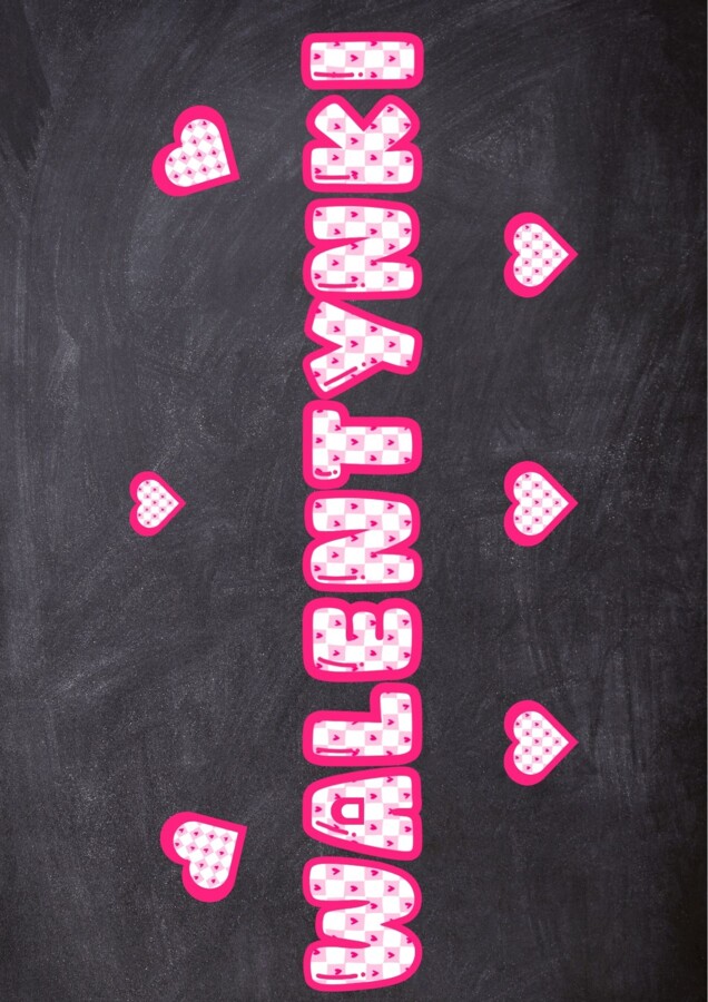 Freebie Darmowy Napis na gazetkę szkolną Walentynki