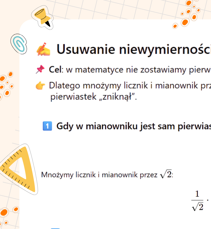 Usuwania niewymierności z mianownika