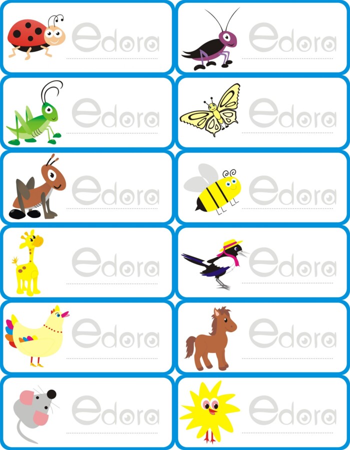 Przedszkole. Znaczki do szatni/ szafki/ teczki. 36 sztuk