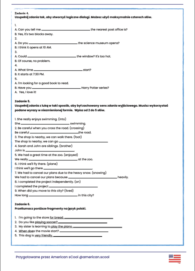 Powtórka do e8 angielski