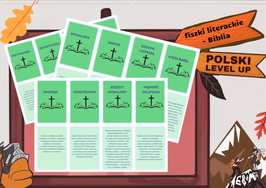 Fiszki literackie_Biblia_Polski Level Up