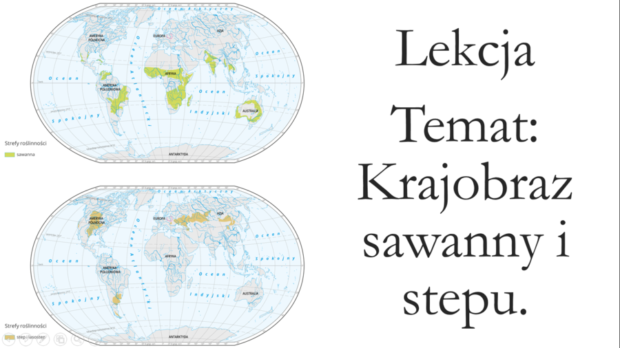 Klasa 5 - Krajobraz sawanny i stepu - prezentacja