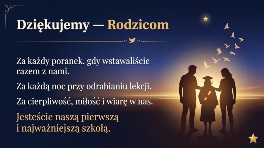 Pożegnanie ósmoklasistów – elegancka prezentacja na zakończenie szkoły podstawowej