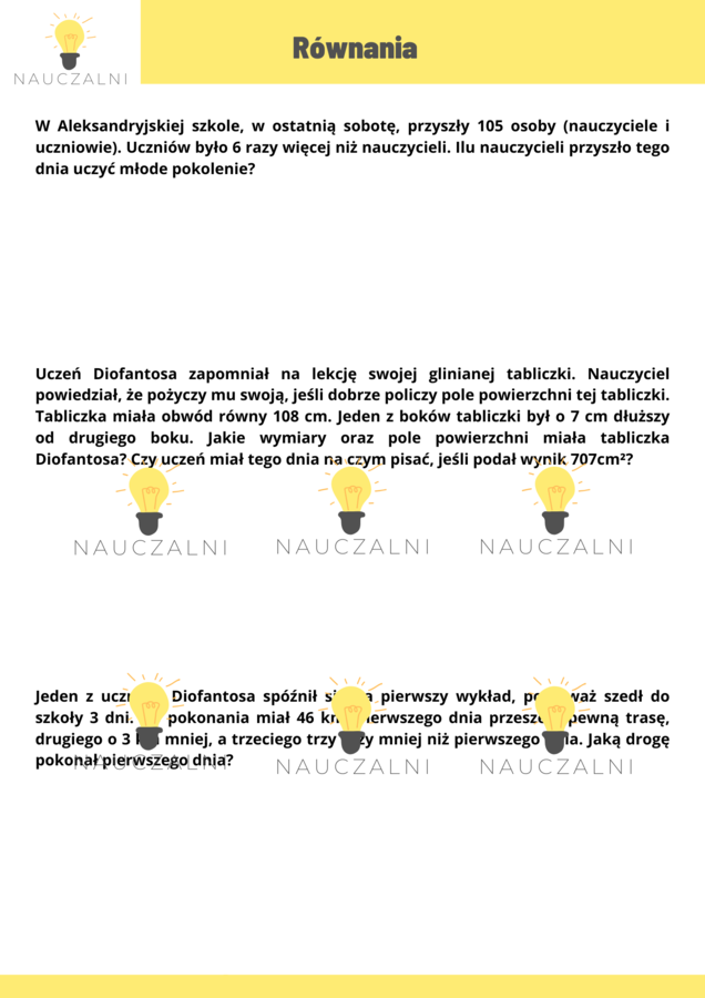 Projekt klasa6 Równania Uczniowie Diofantosa