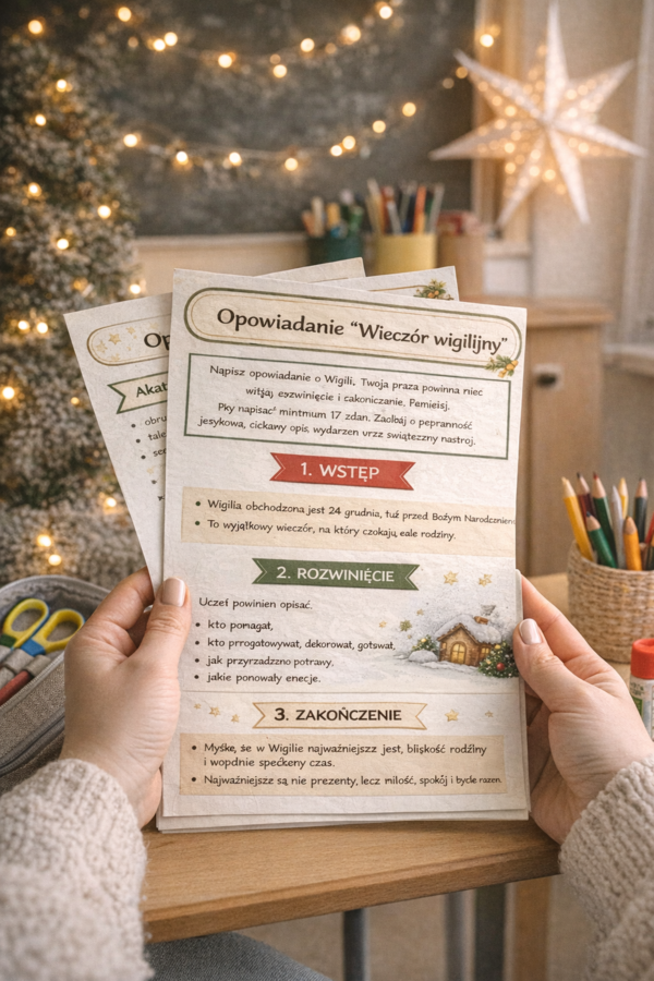 Świąteczne karty pracy: Wigilia