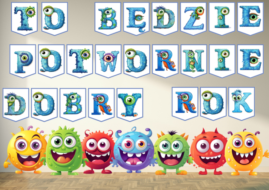 POTWORNIE DOBRY ROK - GAZETKA DEKORACJA GAZETKA SZKOLNA GAZETKA NA NOWY ROK