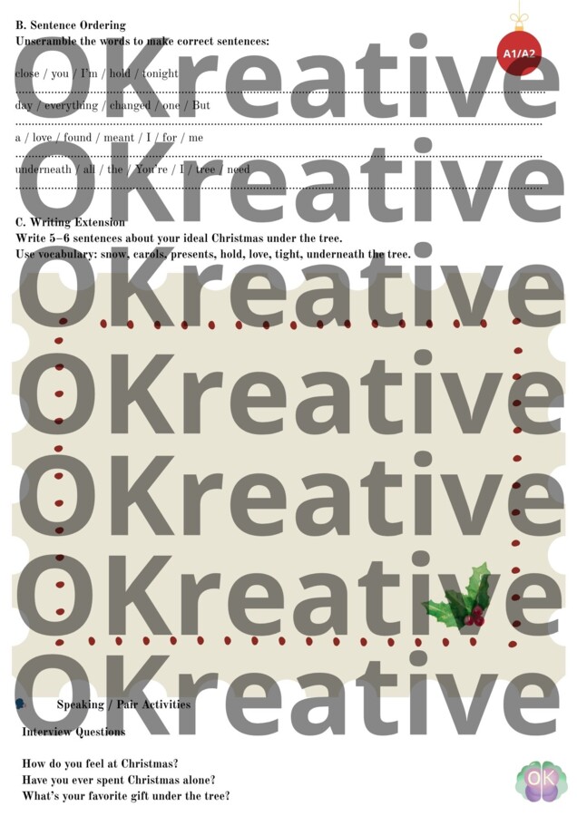 🎅 Christmas Songs – nauka angielskiego ze świątecznymi hitami! (poziom A1/A2) 37 stron!piosenki świąteczne, Boże Narodzenie, angielski na święta, nauka przez piosenki, świąteczne zajęcia, Christmas songs, materiały dla nauczyciela, flashcards, zabawy na