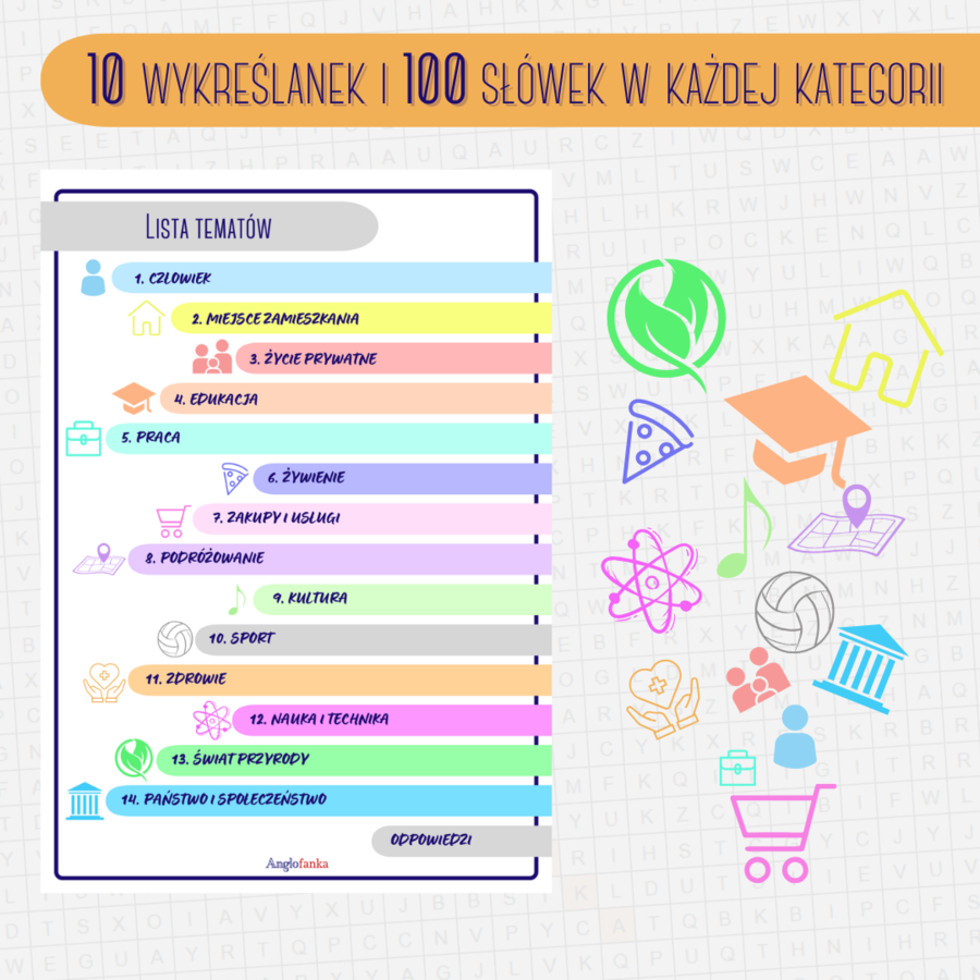Wordsearch Book - 1400 słówek do matury i egzaminu 8-klasisty