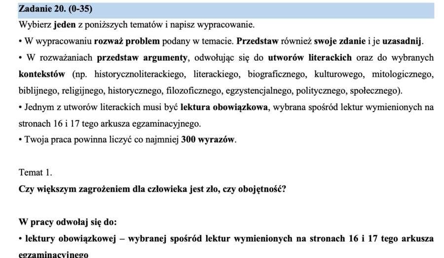 Pewniak do Matury #2: Autorski Egzamin Próbny z Języka Polskiego z Pełnym Kluczem Odpowiedzi