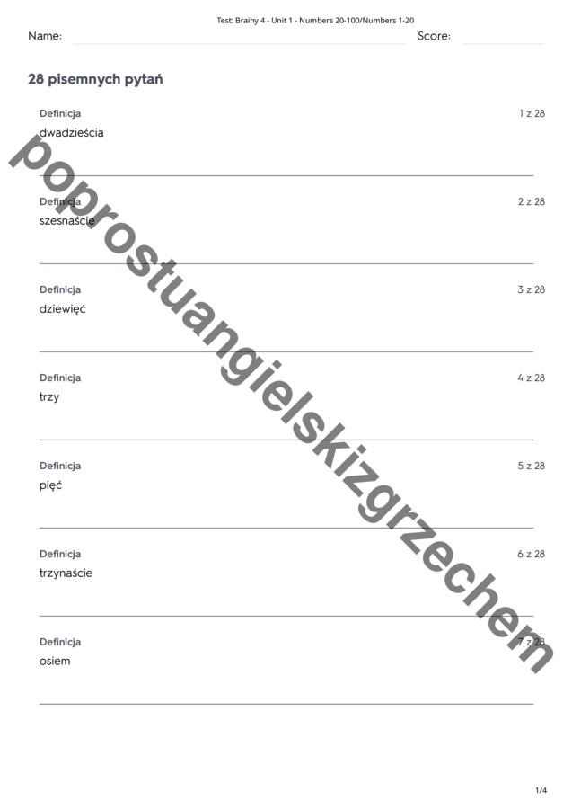 Brainy 4 - Unit 1 - testy