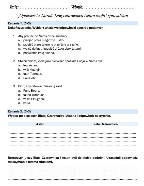 Zestaw lekturowy "Opowieści z Narnii. Lew, czarownica i stara szafa."