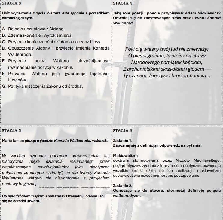 Stacje zadaniowe "Konrad Wallenrod"