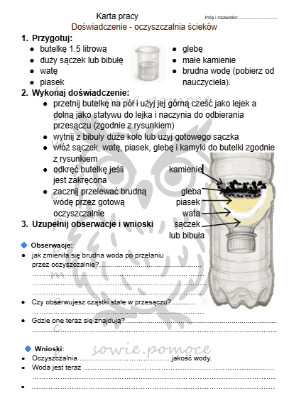 Doświadczenie - oczyszczalnia ścieków