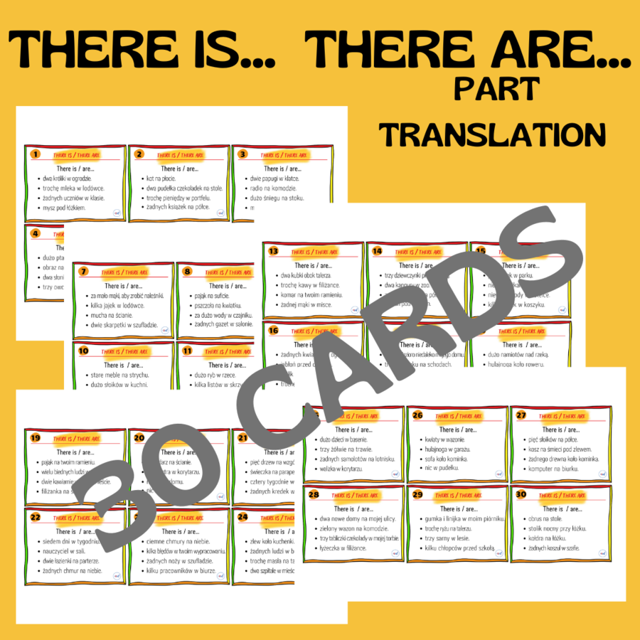 THERE IS... THERE ARE... PART TRANSLATION CARDS