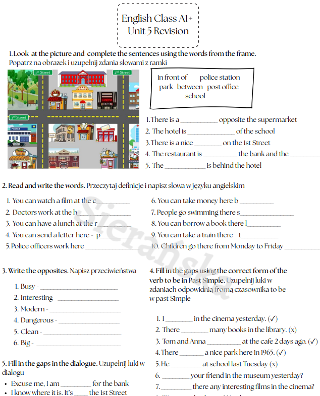 English Class A1+ Unit 5 Revision