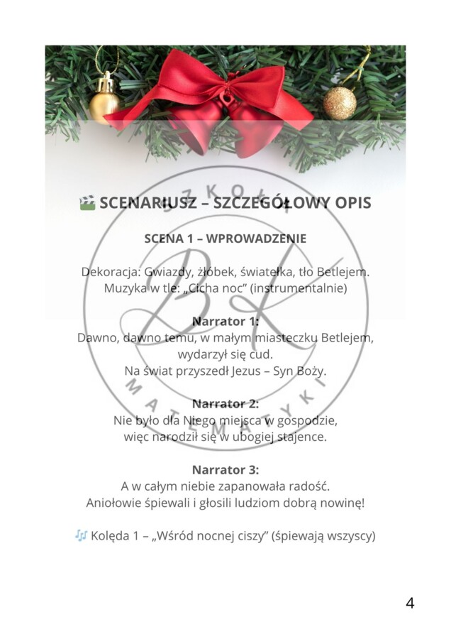 „Maleńka Miłość w Betlejem” to scenariusz szkolnych jasełek dla klas I–III.