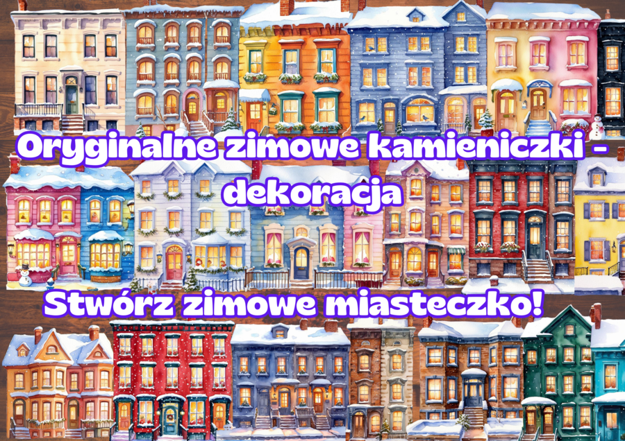Zimowe kamieniczki -dekoracja świąteczna
