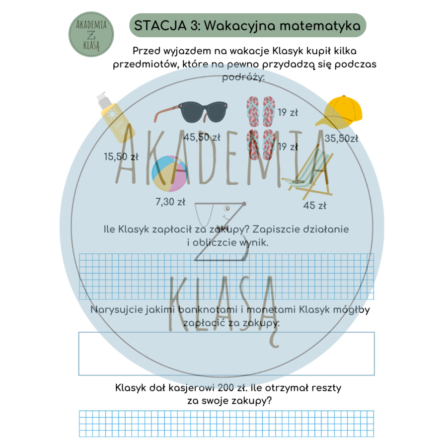 PAKIET dla klas 1, 2, 3 – STACJE ZADANIOWE – WAKACYJNA PRZYGODA Z KLASYKIEM