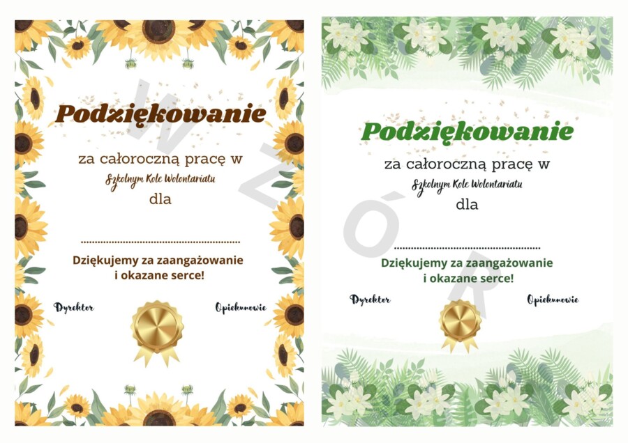 PODZIĘKOWANIA WOLONTARIAT