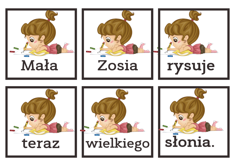 Układamy zdania- kartoniki
