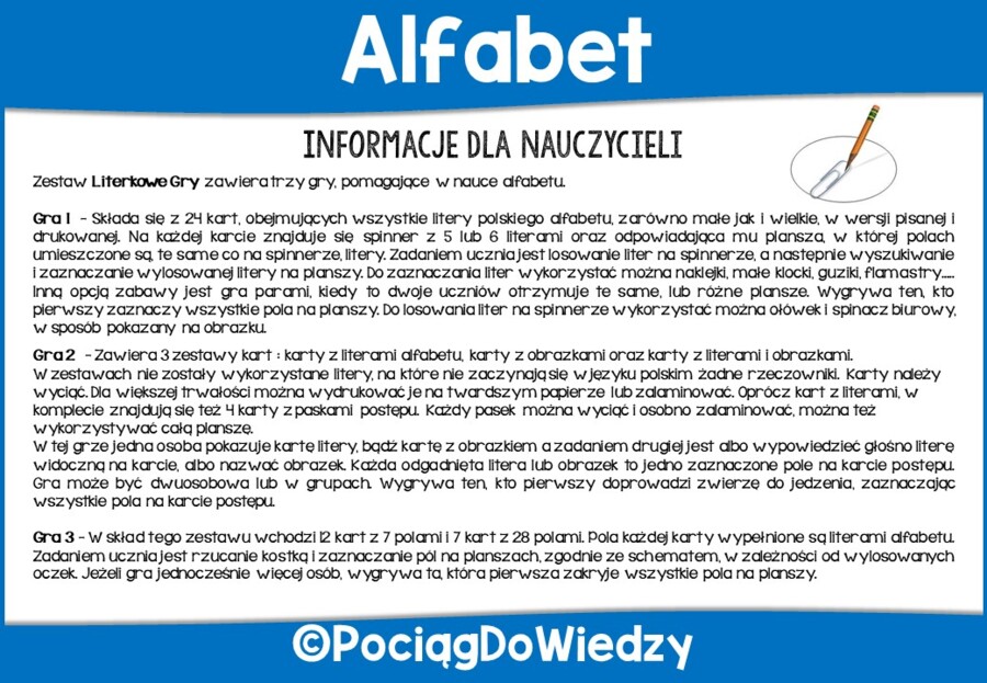 Alfabet - Gry literkowe