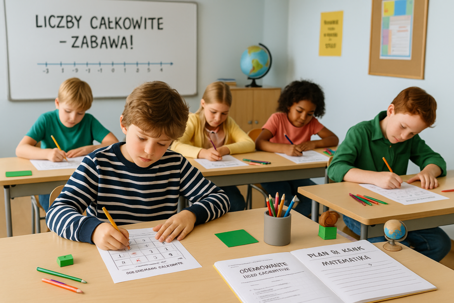 Karta pracy: Liczby całkowite – ćwiczenia z odejmowania