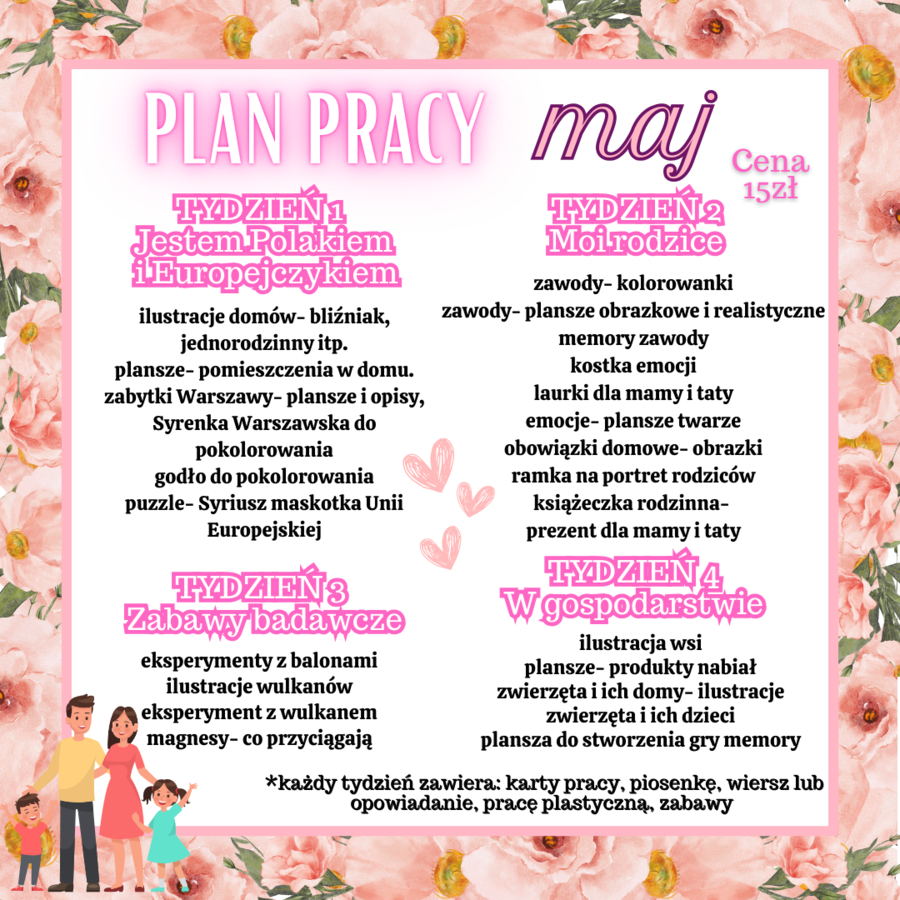 PLAN PRACY - MAJ (kompletny plan wraz z wszystkimi materiałami do zajęć)