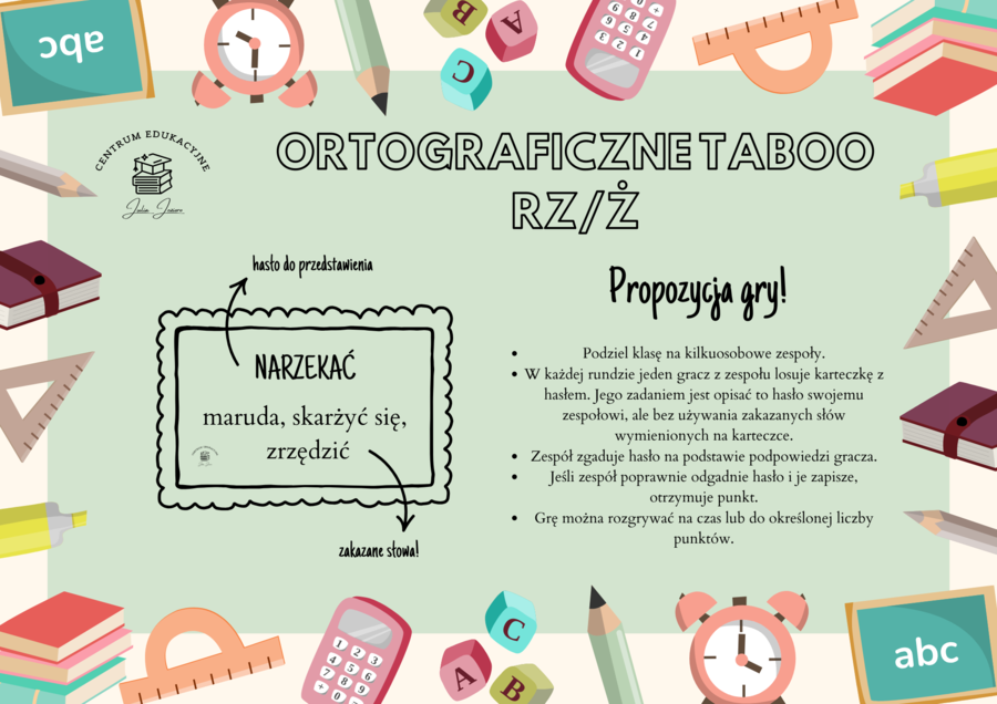 Ortograficzne Taboo- rz/ż