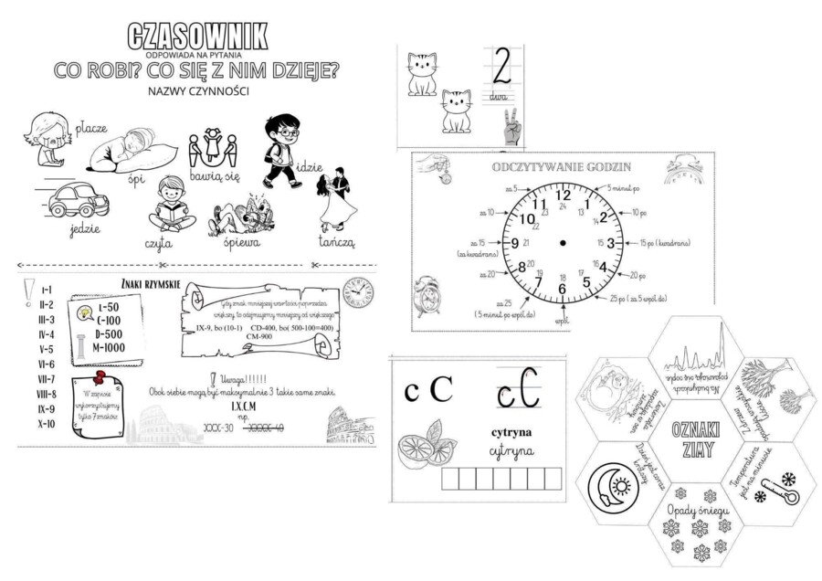 Wklejki z edukacji wczesnoszkolnej dla klas 1-3