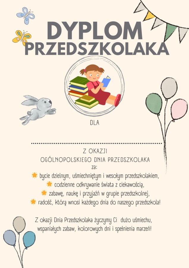 Zestaw materiałów na Dzień Przedszkolaka – girlanda, dyplomy, karty pracy i zakładki!