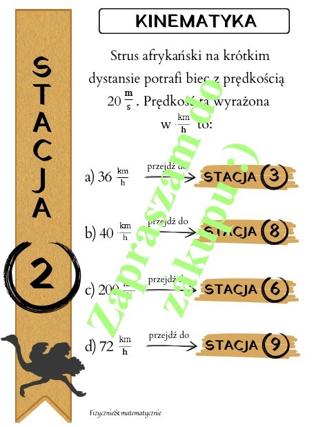 Pomysł na lekcję - stacje zadaniowe: Kinematyka.
