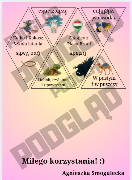 Lekturowe bingo - szkoła podstawowa