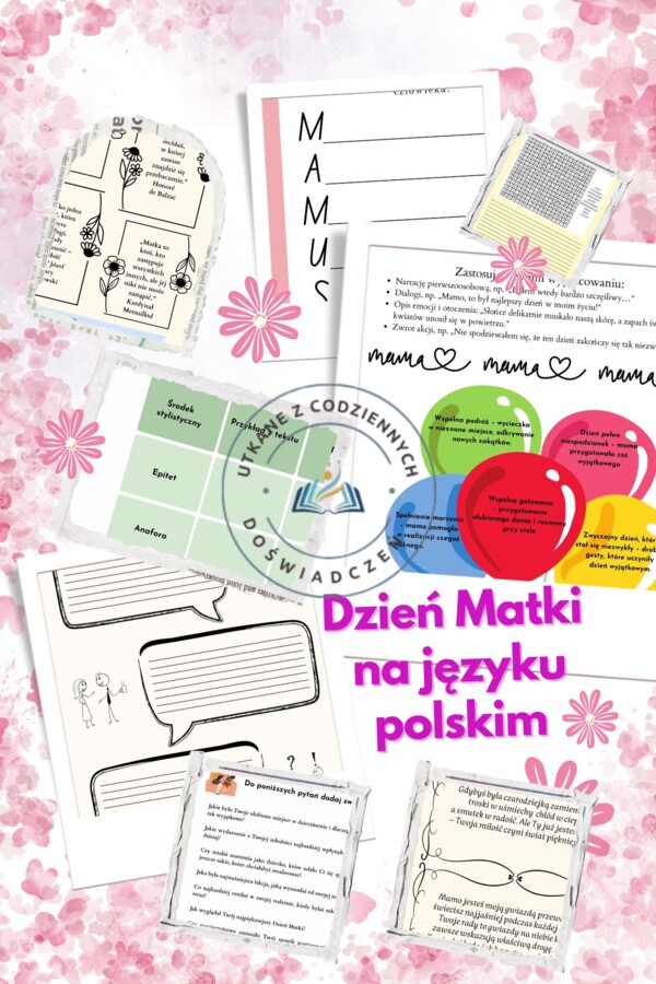 Dzień Matki — zestaw zadań do pracy na lekcję języka polskiego