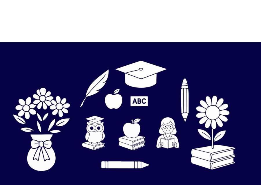 Szablony na dzień nauczyciela (pdf +png) sowa, czapka, jabłko, kwiaty itp