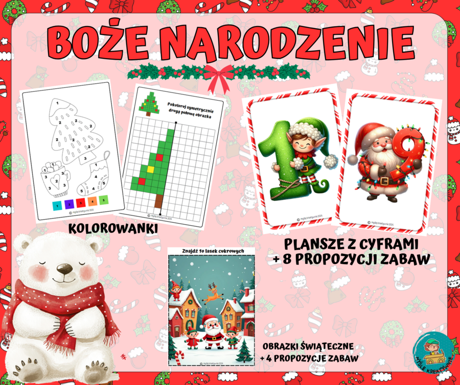 BOŻE NARODZENIE- ŚWIĄTECZNY ZESTAW - PLANSZE i ZABAWY