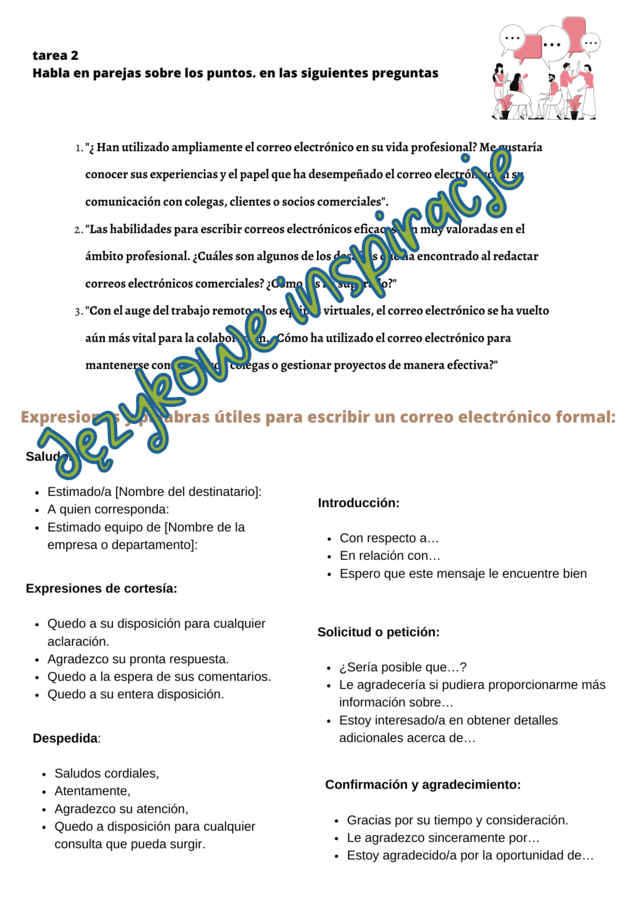 Hiszpański biznesowy – pisanie e-maili/worksheet/gotowa lekcja