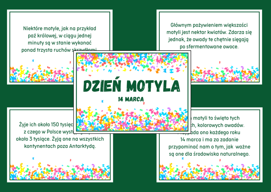 DZIEŃ MOTYLA - Ciekawostki o motylach - WIOSNA – gazetka – biblioteka – świetlica – 23 strony – wersja 3
