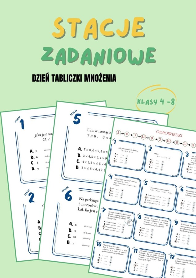 Stacje zadaniowe na Dzień Tabliczki Mnożenia