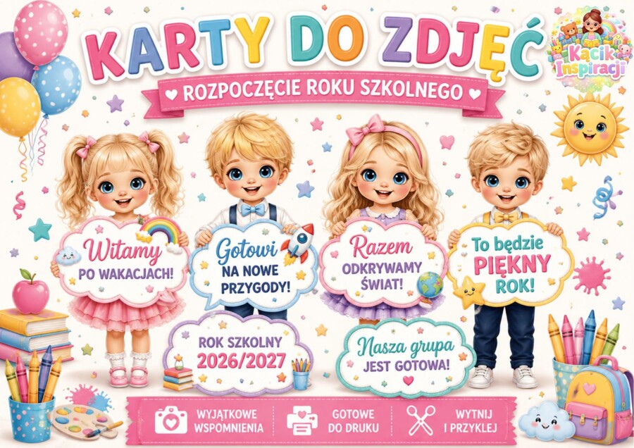 ✨ KARTY DO ZDJĘĆ ROZPOCZĘCIE ROKU✨