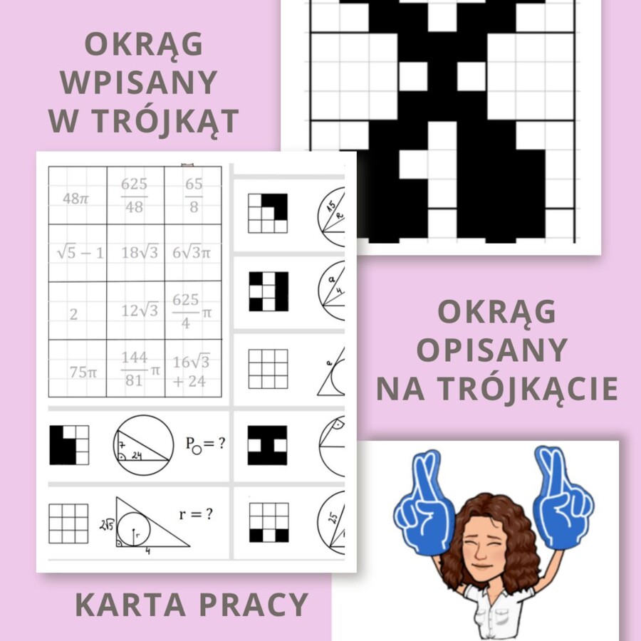 Okrąg wpisany w trójkąt, okrąg opisany na trókącie - kodowanka